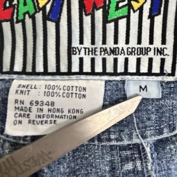 Vintage Acid Wash Denim Jacket East West by The Panda Group Oversized Sz Medium - Picture 15 of 16